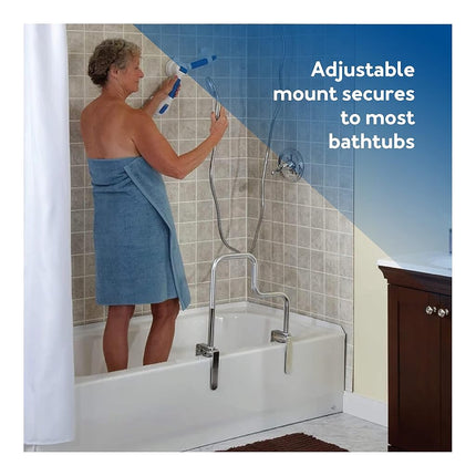 Carex Health Brands Carex Tri-Grip Bathtub Rail with Chrome Finish