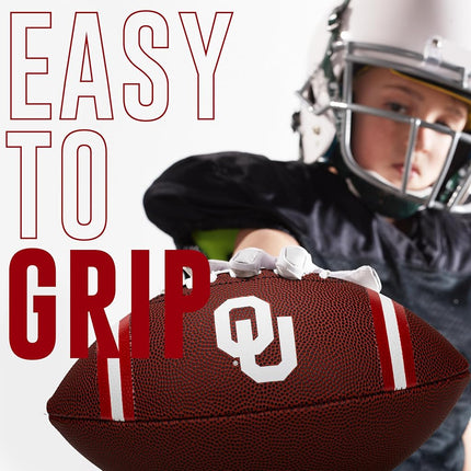 Franklin Sports Oklahoma Sooners Kids NCAA Youth Football - Official College Team Junior Footballs with Team Logos for Kids - Junior Size PVC Ball - Backyard + Tailgate Ball - 8.5"