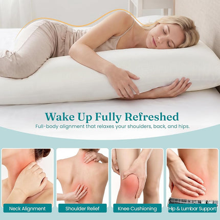 Oubonun Adjustable Long Body Pillow for Adults, Firm Full Body Support 4ft6