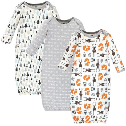 Hudson Baby Baby-Girls Cotton Gowns, Unisex Moose, 0-6 Months