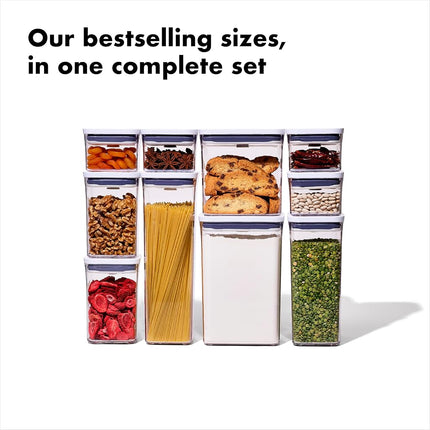 OXO Good Grips POP 2.0 10-Piece Storage Container Set, BPA-Free, Dishwasher Safe