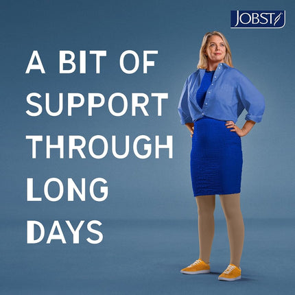 JOBST Relief Knee High 15-20 mmHg Compression Stockings, Open Toe, Large, Beige
