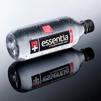 Agua Essentia; botella de 20 oz; agua embotellada alcalina ionizada; con electrolitos añadidos para un sabor suave; pH 9.5 o superior; H2O 99.9% puro, excepcional para los que hacen y creen