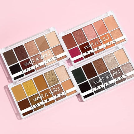 Wet N Wild Color Icon 10-Pan Eyeshadow Makeup Palette, Brown Nude Awakening, Long Lasting, Shimmer, Metallic, Glittery, Matte, Rich Smooth Pigment, Cruelty Free