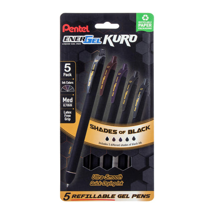 Pentel EnerGel Kuro Retractable Liquid Gel Pen, Sh