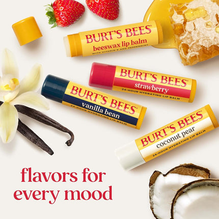 Burt's Bees 100% Natural Moisturizing Lip Balm, Pomegranate with Beeswax and Fruit Extracts - 2 Tubes