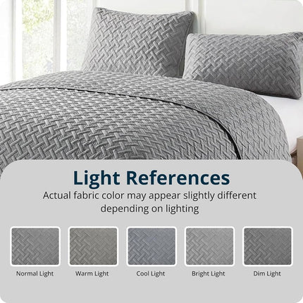 VCNY Home Super Soft Reversible Bedding Set with Matching Shams, Seasons, Microfiber, Nina Grey, Twin