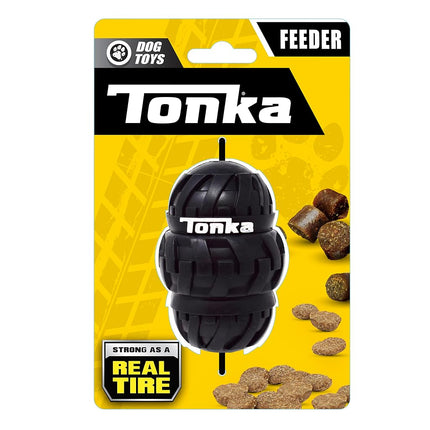 Tonka Tri-Stack Treat Feeder Dog Toy, Lightweight, Durable and Water Resistant, 3.5 Inches, for Medium/Large Breeds, Single Unit, Black