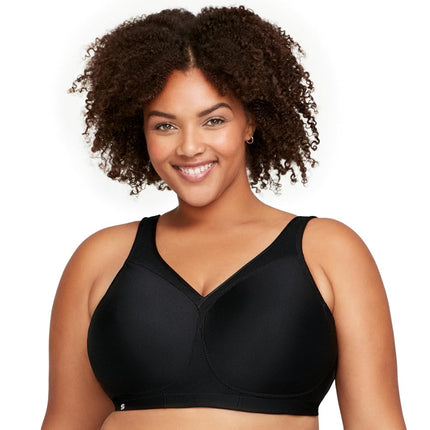 Glamorise MagicLift Seamless Sports Wirefree Bra 1006 (Women's & Women's Plus) Black