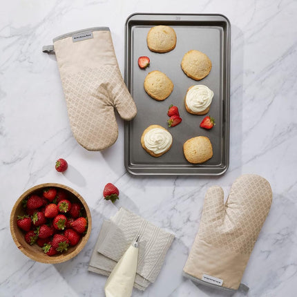 KitchenAid Asteroid Oven Mitt 2-Pack Set, Milkshake Tan, 7"x12.5"