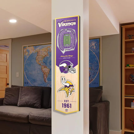 NFL Minnesota Vikings U.S. Bank Stadium 3D Stadium Banner-8x323D Stadium Banner - 8"x 32", Team Colors, 8" x 32"