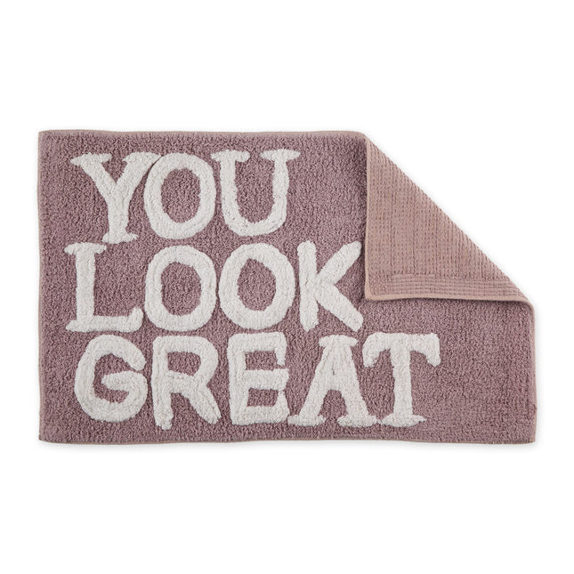 DII Tufted Shower/Bath Mat Soft Absorbent Bathroom Rug, Plush & Machine Washable, 20x31-Inches, Mauve, You Look Great