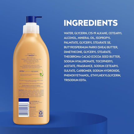 Cocoa Butter Body Lotion by Nivea for Unisex - 16.9 oz Body Lotion