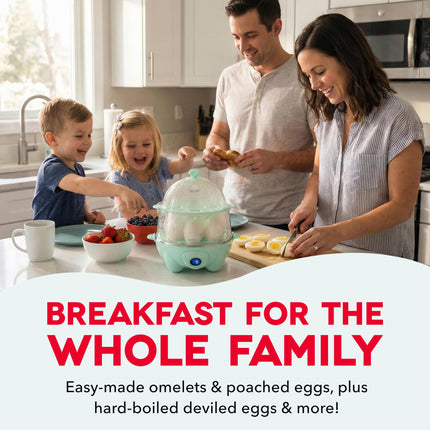 Dash Deluxe Rapid Egg Cooker for Hard Boiled, Poached, Scrambled Eggs, Omelets, Steamed Vegetables, Dumplings & More, 12 Capacity, with Auto Shut Off Feature - Aqua