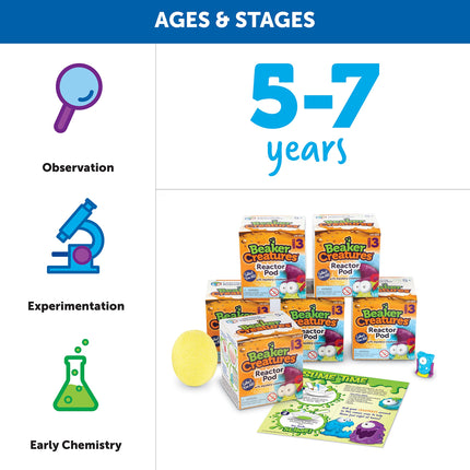 Learning Resources LER3831 Beaker Creatures Series 3 6-Pack Reactor Pods