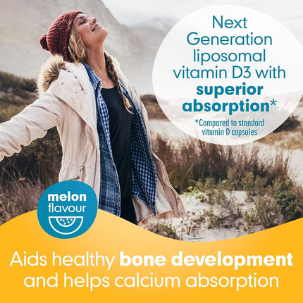 Lipo-Sachets Liposomal Vitamin D3-1000IU Per Serving for Immune System Support - High Absorption Vitamin D - GMO Free, No Added Sugar - 30 Liposomal Liquid Vitamin D Packets
