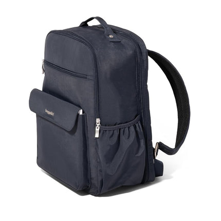 Baggallini Women's Backpack-11x15.5" Lightweight Water-Repellent Nylon Travel Bag W/Padded Sleeve & RFID Everyday Laptop Backpack, French Navy, One Size