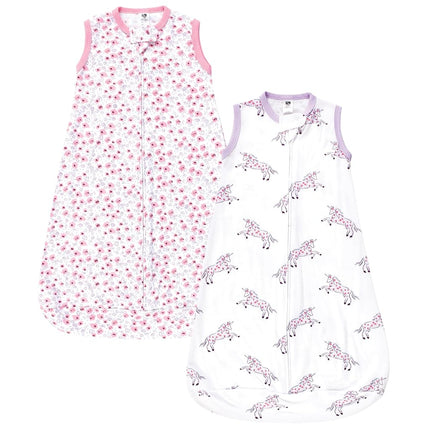 Hudson Baby BabyCotton Saco de Dormir de Manga Larga, Saco, Manta, Sin Mangas de Unicornio Floral, 18-24 Meses