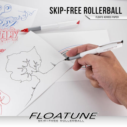 Pentel Floatune Rollerball Pen, (1.0mm), Bold Point, Black Ink, Pack of 8 (BY110PF8A)