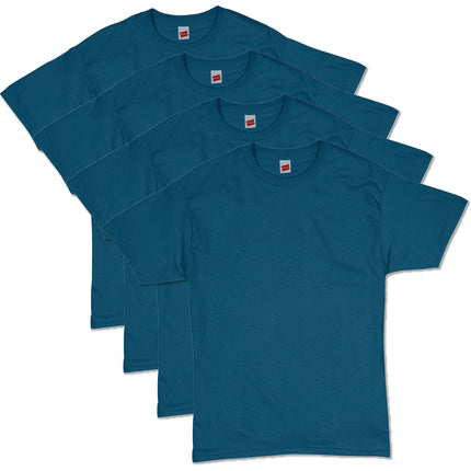 Hanes Men's ComfortSoft T-Shirt (Pack of 4),Sapphi