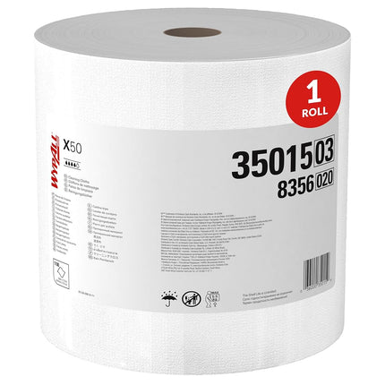 Wypall X50 Disposable Wipers (35015), Strong for Extended Use, Jumbo Roll, White, 1,100 Sheets / Roll