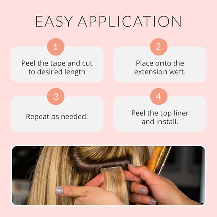 Walker Tape Beautify No-Shine Hair Extension Tape Roll 1/3" x 6 Yards, Hypoallergenic Double Sided Tape for Tape in Hair Extensions Human Hair, Long Lasting No-Shine Extension Tape for Secure Bonding