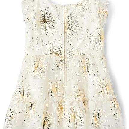 The Children's Place Robe habillée à manches courtes pour bébé fille, taille unique et tout-petit, motif Noël scintillant, 3T
