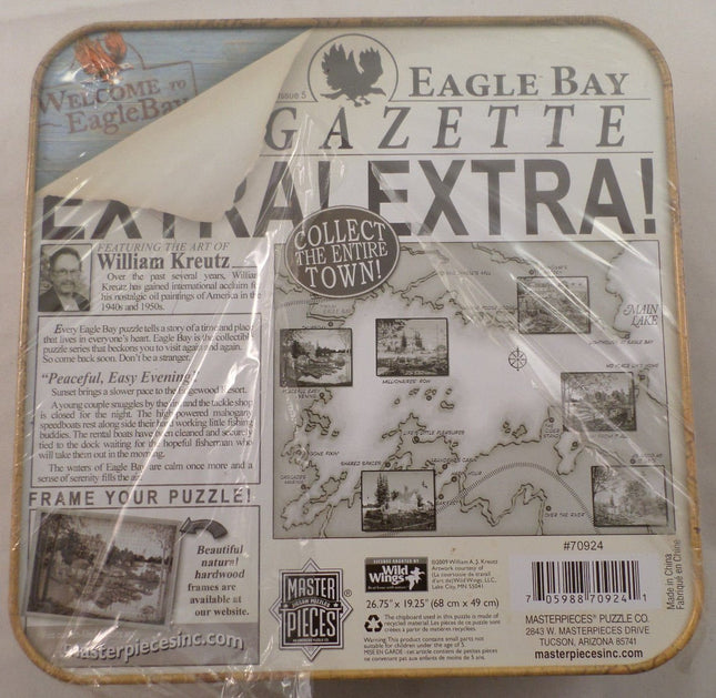 MasterPieces Eagle Bay Collector Tin Series Peaceful Easy Evening Jigsaw Puzzle, 1000-Piece