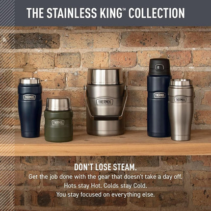 Thermos Stainless King Vacuum-Insulated Drink Bottle, 24 Ounce, Midnight Blue