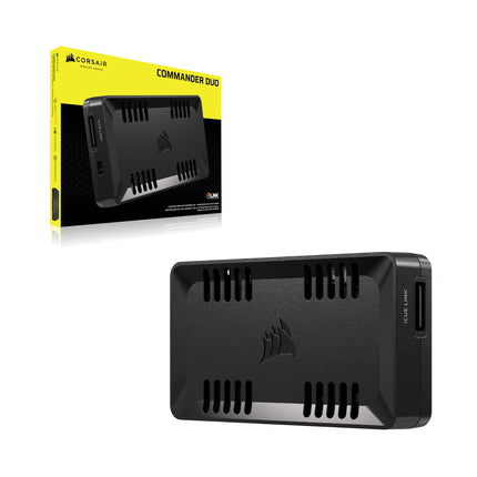 CORSAIR COMMANDER DUO iCUE LINK RGB Lighting and PWM ARGB Fan Controller – Control 12 Daisy-Chained PWM Fans, Two Flexible Temperature Sensors Included – Black