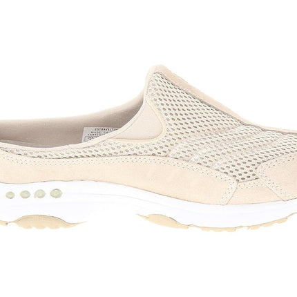 Easy Spirit Womens Traveltime Clog Light Natural Suede/White 12 W US, Light Natural Suede/White, 12 Wide