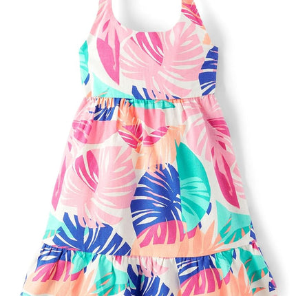 Gymboree Vestido Halter para Niña y Bebé, Flamencos Acua, 12-18 Meses