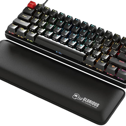 GLORIOUS Padded Keyboard Wrist Rest Compact 17mm Thick (Black)