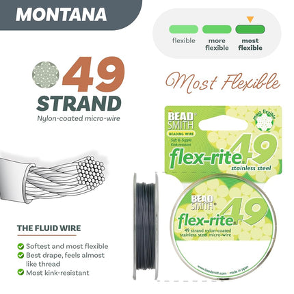 The Beadsmith Flex-Rite Beading Wire, Nylon-Coated Stainless-Steel Wire