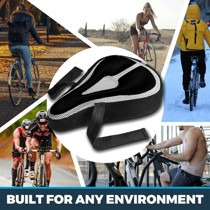 Roam Gel Bike Seat - Extra Soft Gel Bicycle Seat - Bike Saddle Cushion with Water & Dust Resistant Cover (Black)
