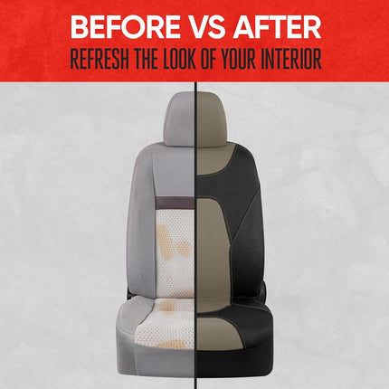 Motor Trend AquaShield Car Seat Covers for Front Seats, Beige – Two-Tone Waterproof Seat Covers for Cars, Neoprene Front Seat Cover Set, Interior Covers for Auto Truck Van SUV