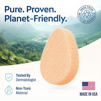 HartFelt [10 Pack] Gentle Exfoliating Facial Sponge for Face - Daily Cleansing Scrubber & Reusable Pads for Removing Makeup, Dirt, and Dead Skin