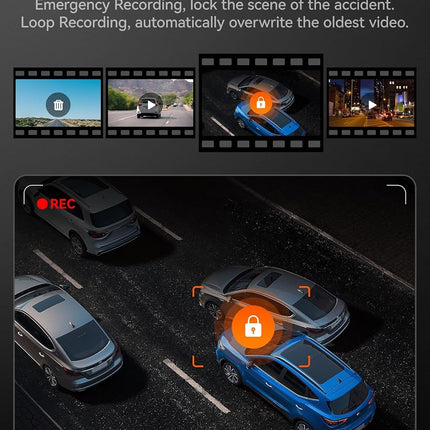WOLFBOX i07 Dash Cam, 3 Channel Dash Cam Built in WiFi GPS, 4K+1080P Dash Camera Front and Inside, 2K 1440P+1080P+1080P, 3" LCD Super IR Night Vision, 24 Hours Parking Monitor(Card Not Included)