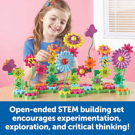 Learning Resources Gears! Gears! Gears! Build & Bloom Flower Garden, Gears & Construction Toy, STEM Toys, Gears for Kids