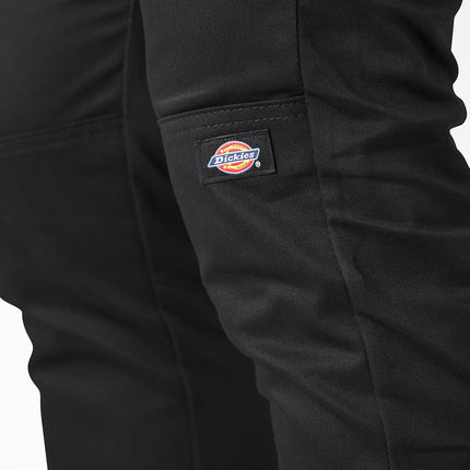 Skinny Fit Double Knee Work Pants. Black, 33 30