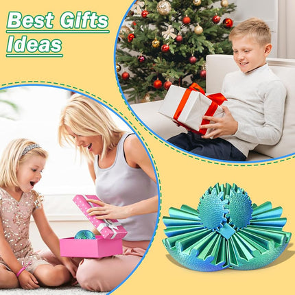 4PCS Gear Ball Fidget Toys Steampunk Gear Sphere 3D Printed Sensory Desk Fidget Stress Relief for Kids Teens Adults Birthday Christmas Gift Stocking Filler Easter Basket Filler (Multicolor)