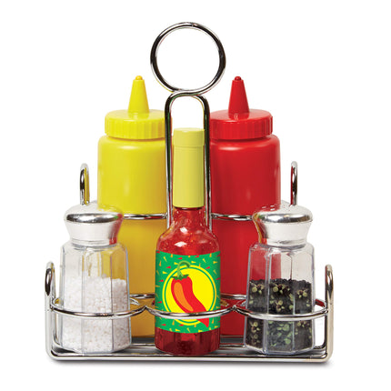 Melissa & Doug Juego de cocina de juguete con accesorios de condimentos, comida de juguete, producto original 9358