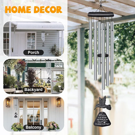 Synhonty Sympathy Wind Chimes for Outside Deep Tone, Memorial for Loss of Loved One Prime, Bereavement Condolence Remembrance Funeral Gifts for Grieving Friends Loss of Mother Father
