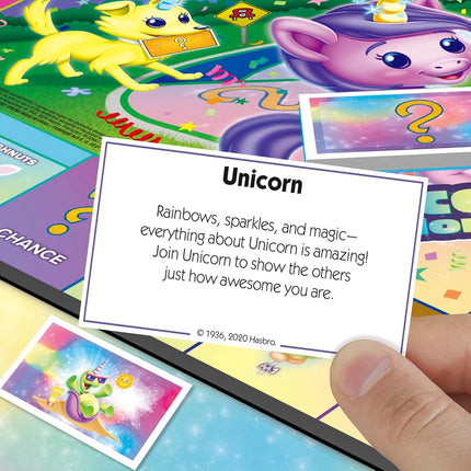 MONOPOLY - Junior: Unicorn Edition - My First MONOPOLY Game - Magical-Themed - Fast, Simple Gameplay - Kid-Friendly Game - 2-4 Players – Family Board Games and Toys for Kids - Ages 5+
