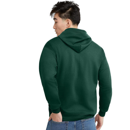 Hanes Men's Hoodie, EcoSmart Fleece Zip-Front Hooded Sweatshirt, Cotton-Blend Fleece Hooded Sweatshirt, Mid-Weight Zip-Up, Deep Forest, XXX-Large