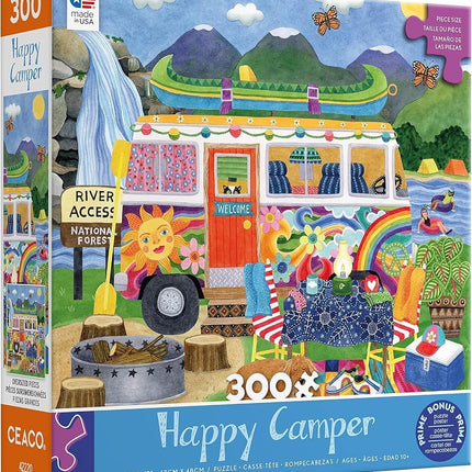 Ceaco - Happy Camper - Waterfall Camper - 300 Piece Jigsaw Puzzle