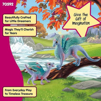 Schleich Bayala - 2Pc Flower Dragon And Baby Toy Figurine - Kids 5+ | 70592
