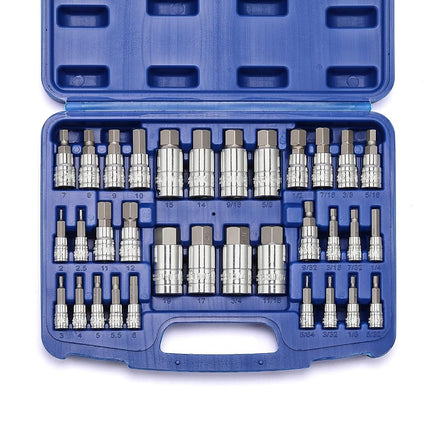 CASOMAN 32 Piece Master Hex Bit Socket Set, S2 Ste