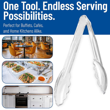Carlisle 410907 Carly® Utility Tong, 9", Clear (Pack of 12)