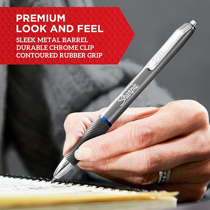 Sharpie S-Gel, Gel Pens, Sleek Metal Barrel, Matte Black, Medium Point (0.7mm), Black Ink, 4 Count